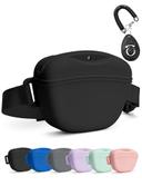 heouvo 1.67 Cup Magnetic Dog Treat Pouch with Training Clicker (Black)