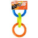 Nerf Dog 3-Ring Tug Outdoor Dog Toy, 10.5 Inch Ring Dog Tug Toy for Medium and Large Breeds, Blue/Green/Orange
