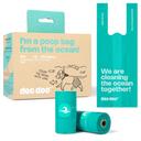 Deo Doo Dog Poop Bags with Handles 144 Bags, Ocean-Recycled, Unscented | 100% Ocean-Waste Dog Waste Bags, Extra Thick & 