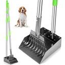 TOOGE Pooper Scooper, Dog Pooper Scooper Long Handle Stainless Metal Tray and Rake for Medium Small Dogs Heavy Duty Pet 