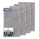 Muddy Mat® 4-Piece Grey Medium 30"X19" AS-SEEN-ON-TV Highly Absorbent Microfiber Door Mat, Bath Mat and Pet Rug, Non Sli