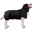 OUOBOB Dog Raincoat, Waterproof Dog Rain Jacket with Hood Black 2XL | Rain Coat For Large Dogs, Doggy Poncho With Leash