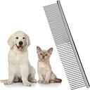 Dog Combs for Grooming, Metal Cat Comb for Long Haired | Removing Tangles and Knots, Professional Grooming Tool for Long